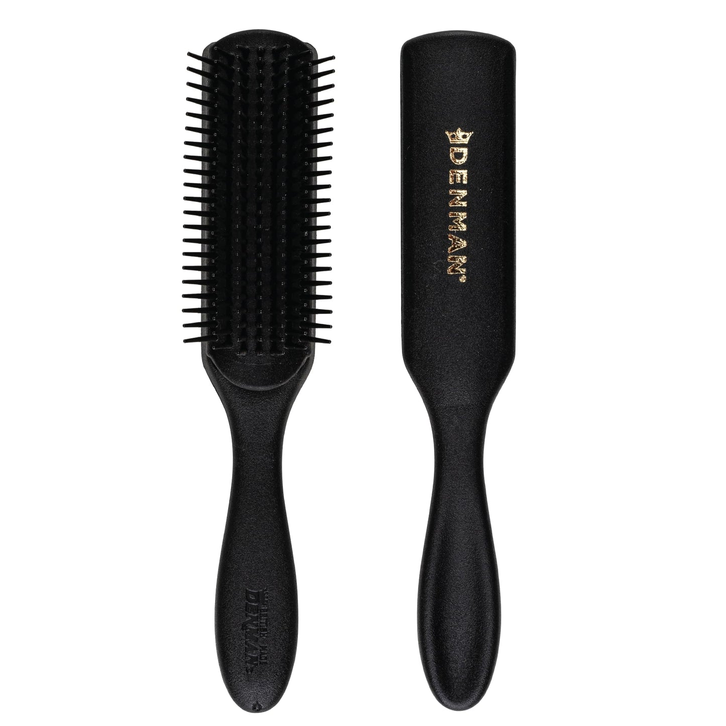 Jack Dean by Denman Curly Hair Brush D3 (All Black) 7 Row Styling Brush for Detangling, Separating