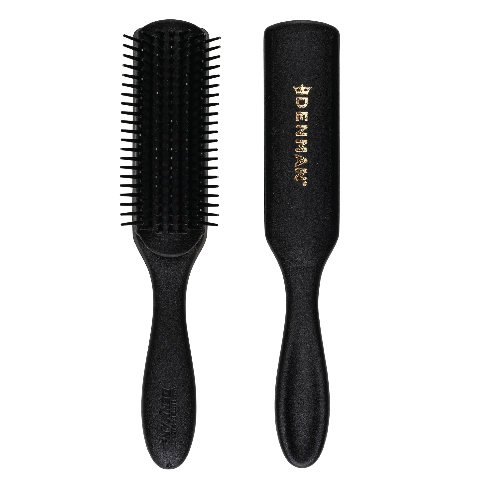 Jack Dean by Denman Curly Hair Brush D3 (All Black) 7 Row Styling Brush for Detangling, Separating