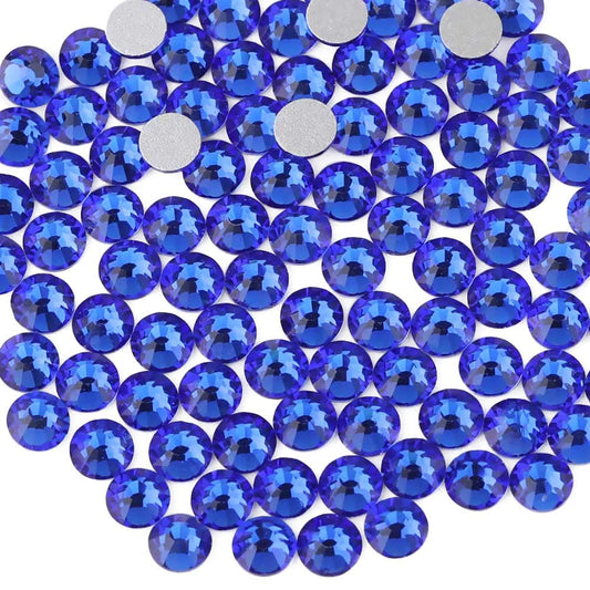 Beadsland 1440pcs Flat Back Crystal Rhinestones Round Gems for Nail Art and Craft Glue Fix, Sapphire(SS12(2.9-3.0mm))