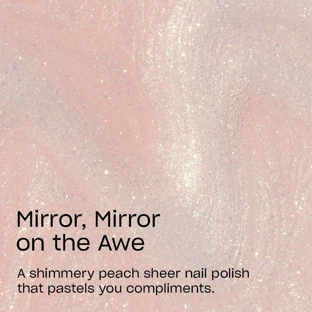 OPI Nail Lacquer Mirror, Mirror on the Awe | Sheer Pastel White Shimmer