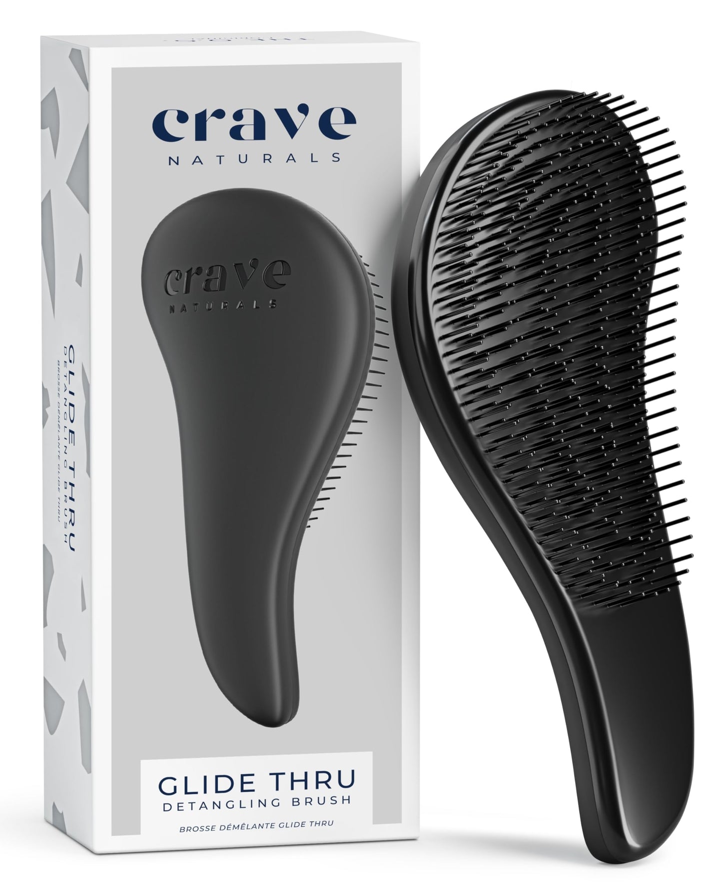 Crave Naturals Glide Thru Detangling Brush, Detangler Brush for Curly, Straight, Wet and Dry Hair
