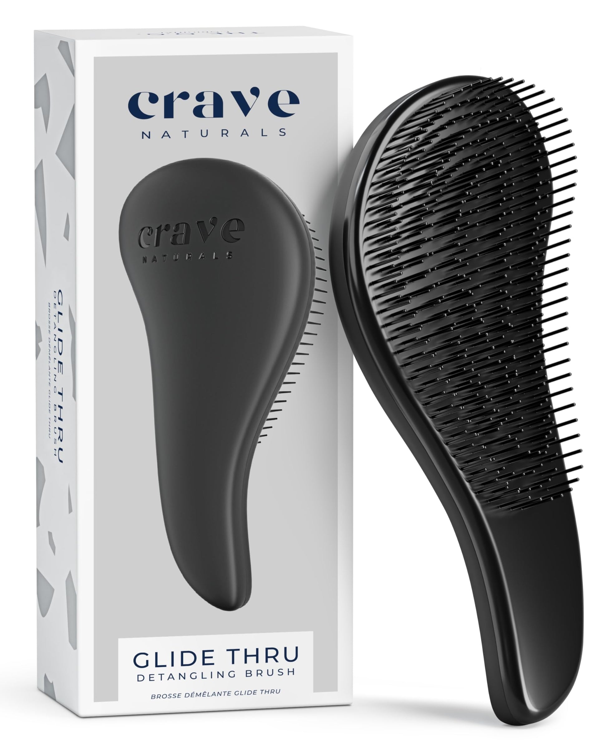 Crave Naturals Glide Thru Detangling Brush, Detangler Brush for Curly, Straight, Wet and Dry Hair