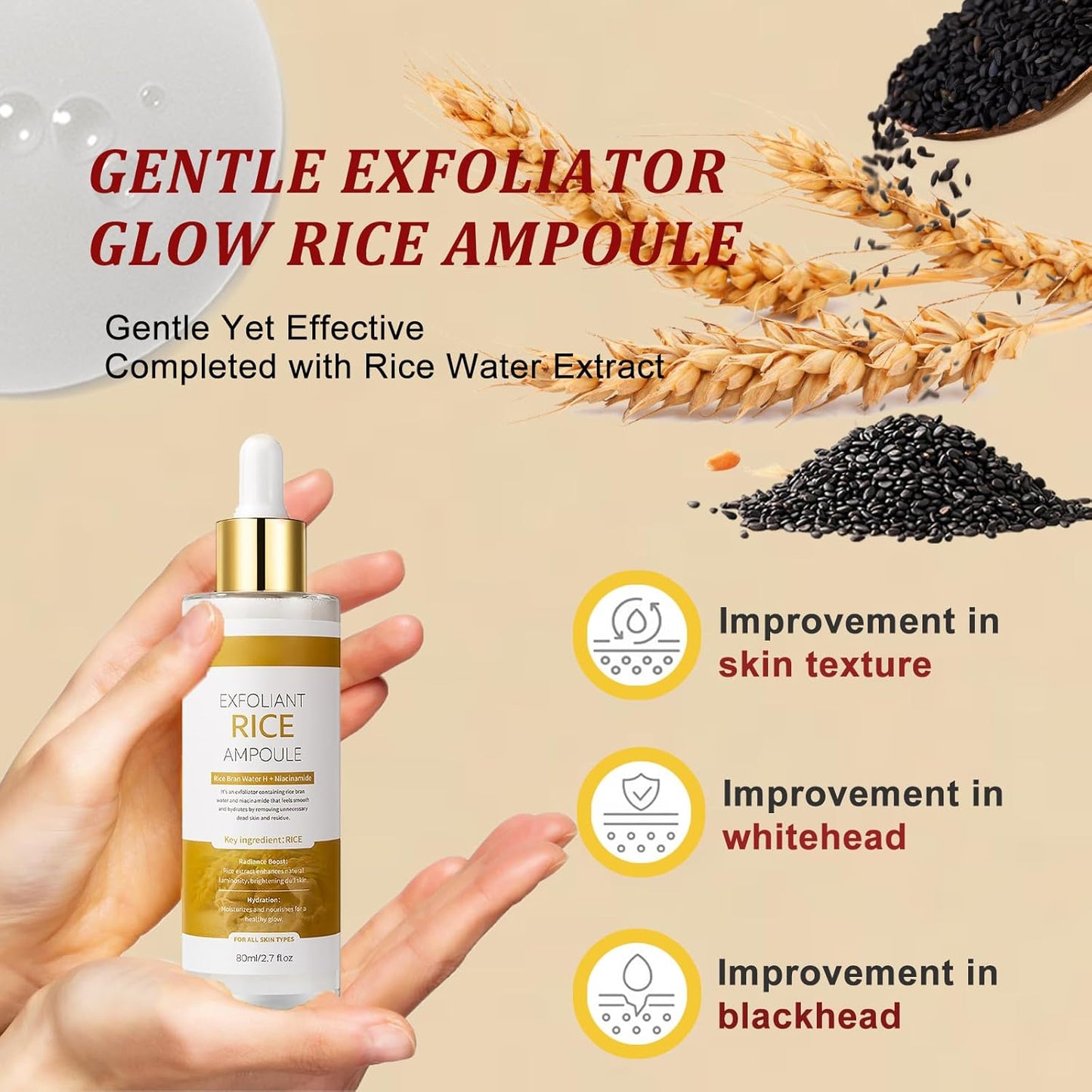 Peel Shot Glow Rice Ampoule Duo - Dead Skin Remover for Face - Black and White Rice Exfoliant Rice Ampoule - Black Rice Exfoliant to Pore Minimizer - Blackhead Remover,Smooth, Pore Cleaner,Hydrating