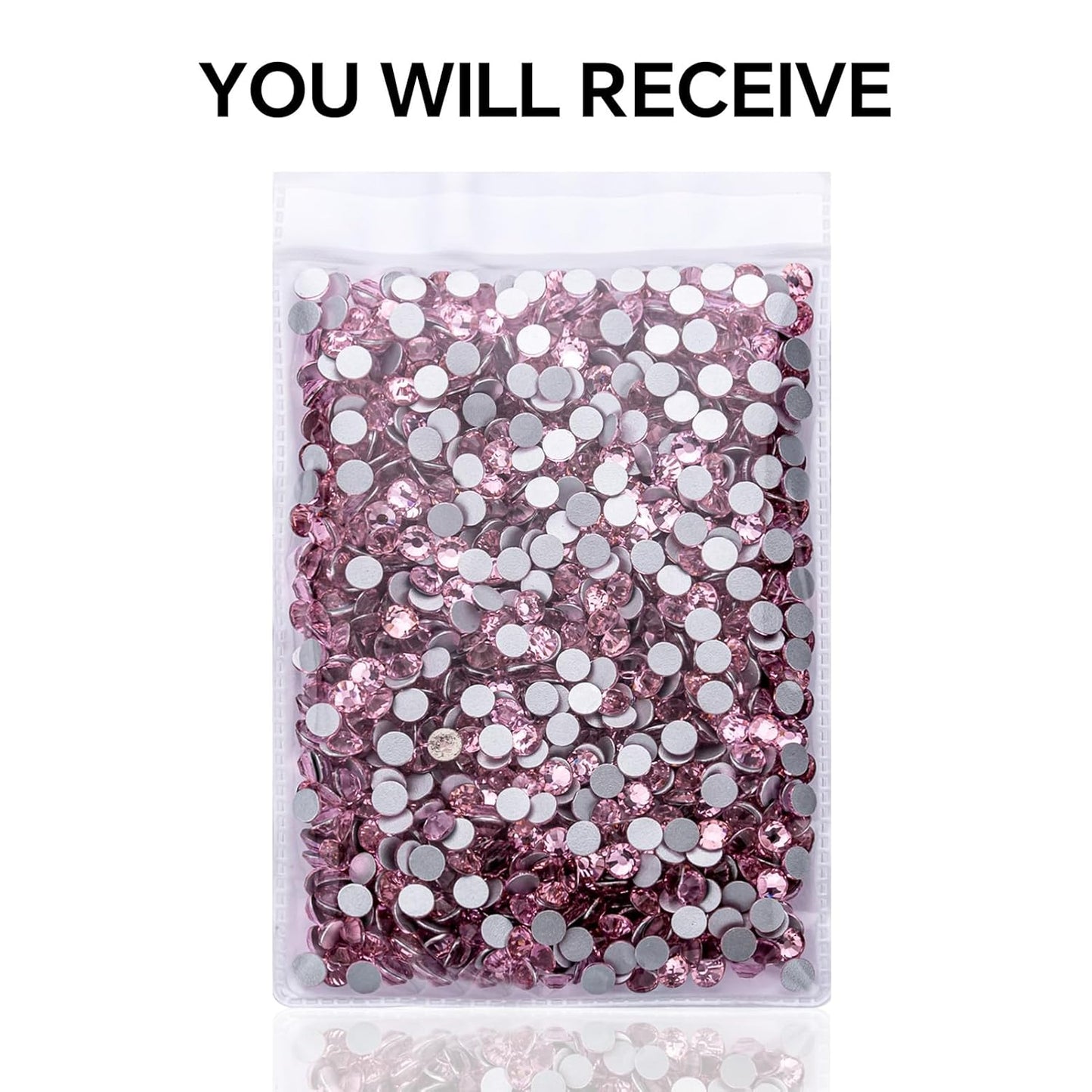 288Pcs Light Pink Crystal Rhinestones,Glass Flatback Rhinestones Gemstones for Nail Face Makeup Art Crafts Clothes Decoration -(SS30,6.5mm,Light Pink)