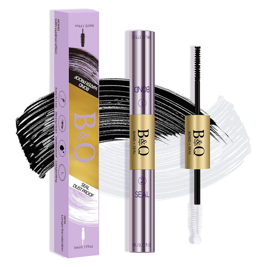 B&Q Lash Cluster Glue 10ml, Waterproof Bond and Seal Lash Glue, Long Lasting cluster lash glue, 2 in 1 Eyelash glue for Clusters Use Strong Hold 48h (Bond & Seal)