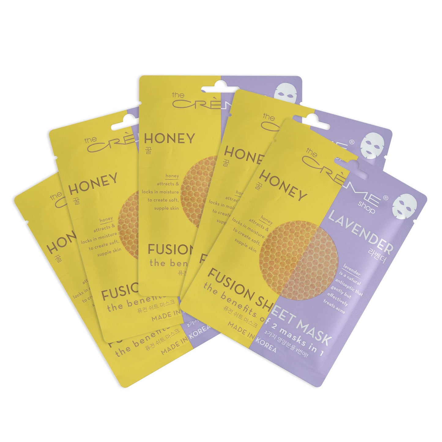 The Crème Shop Fusion Essence Sheet Masks (Lavender & Honey/Set of 5)