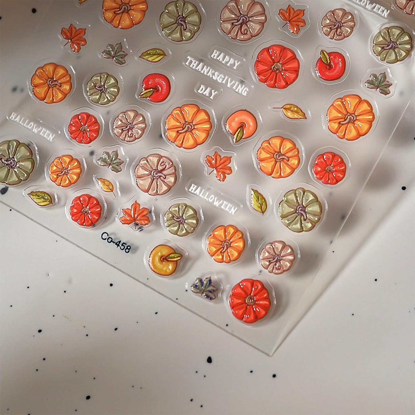 1 Sheets Fall Nail Stickers for Nail Art 5D Self-Adhesive Embossed Pumpkin Nail Art Stickers Autumn Leaves Nail Decals Thanksgiving Nail Design Sticker for Women Nail Decoration