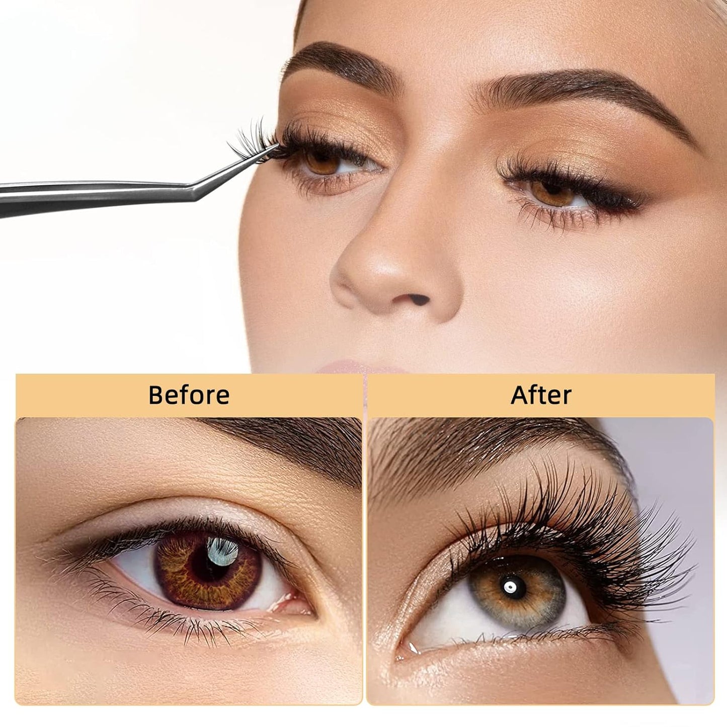 QUEWEL Cluster Lashes 240Pcs Individual Lashes 20D 0.07C Curl 15mm Knot-Free Lash Extensions Clusters Lashes Soft&Natural False Eyelashes Individual DIY Eyelash Extension at Home(20D 0.07C 15)