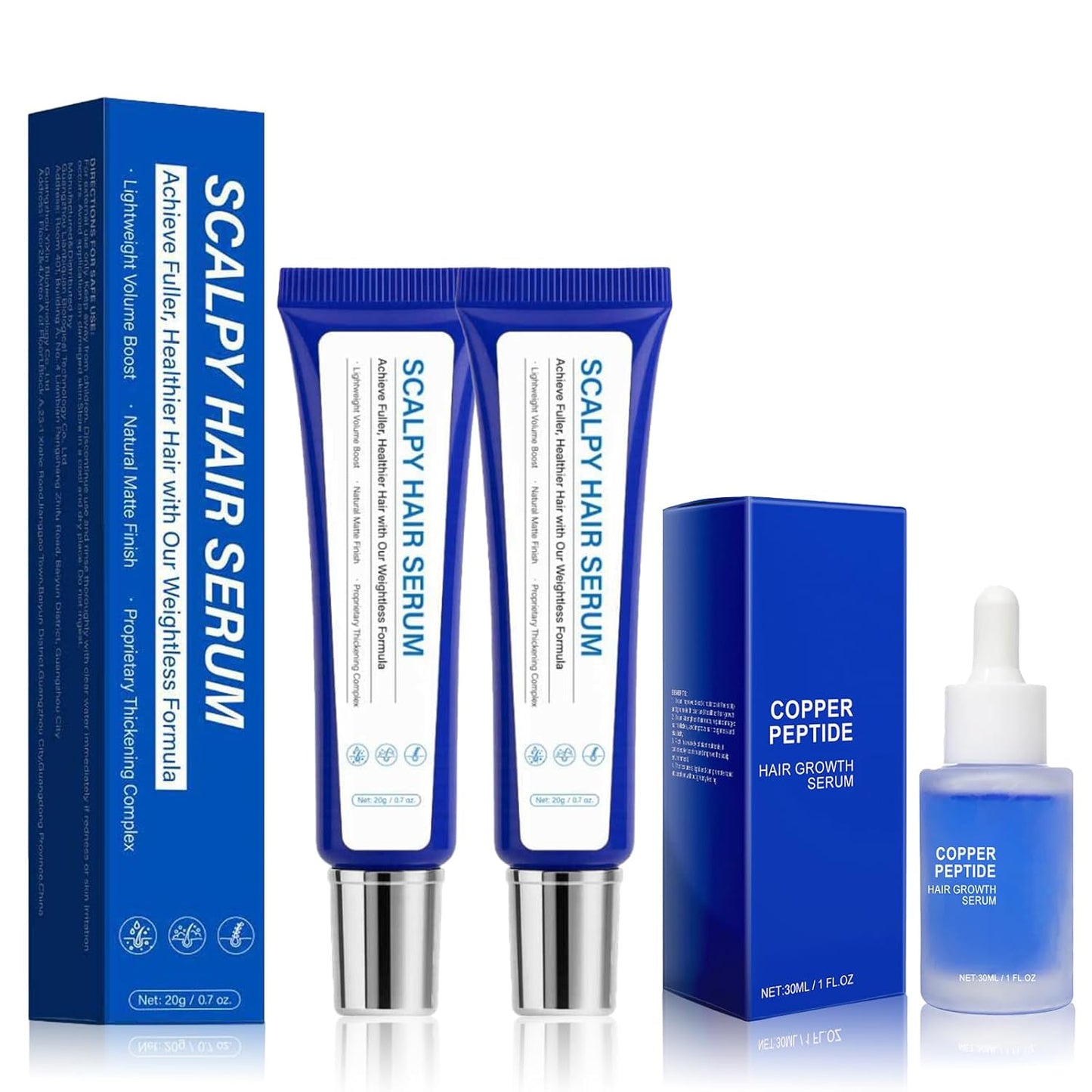 Hair Ampoule Serum, Scalpy Hair Growth Serum for Hair Loss & Thinning | Hair Growth Serum Women & Men w/Salicylic Acid, Menthol, Dexpanthenol | Non-Greasy, Lightweight (2 Pcs)