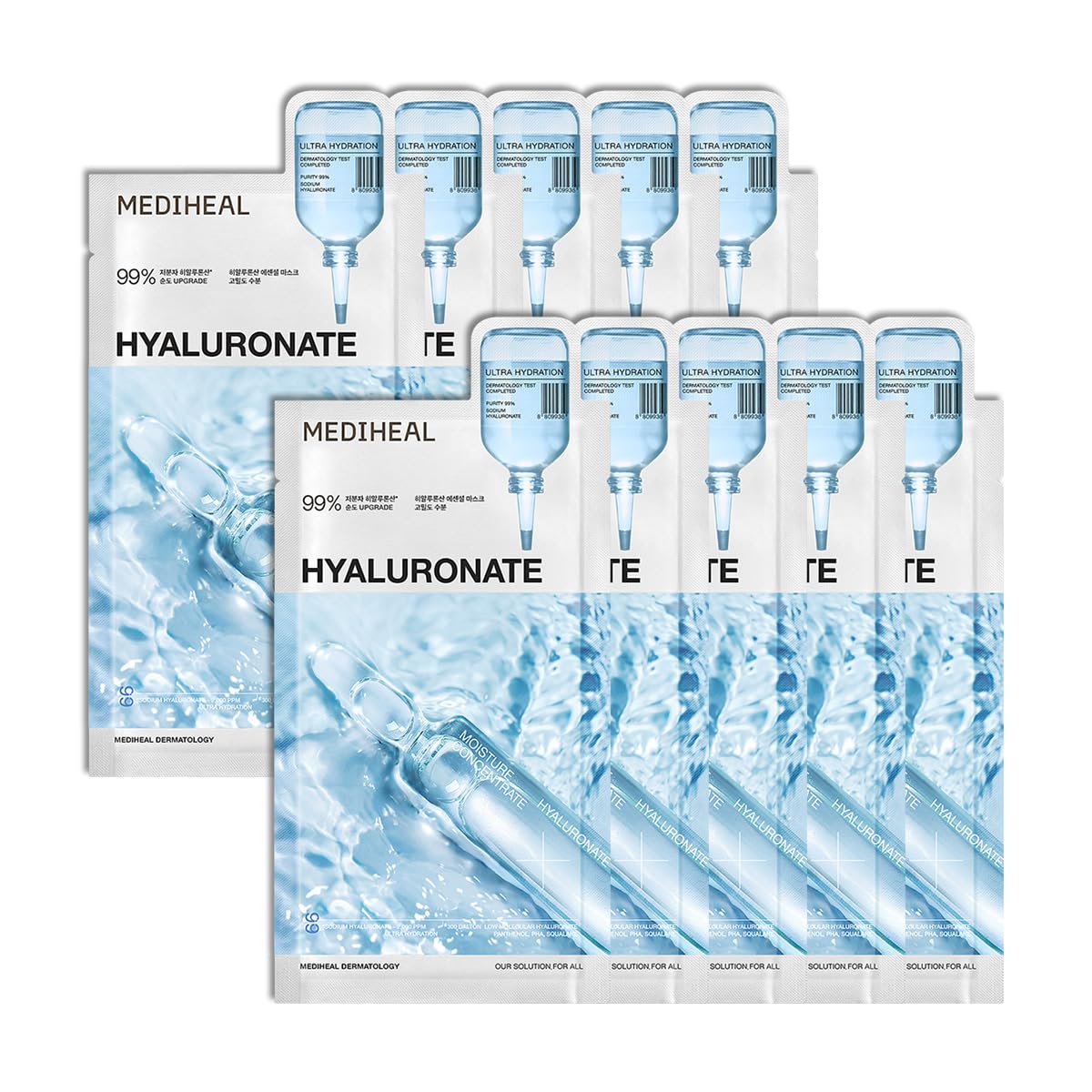 MEDIHEAL Hyaluronic Acid Essential Face Sheet Mask, Deep Hydration (10ea)