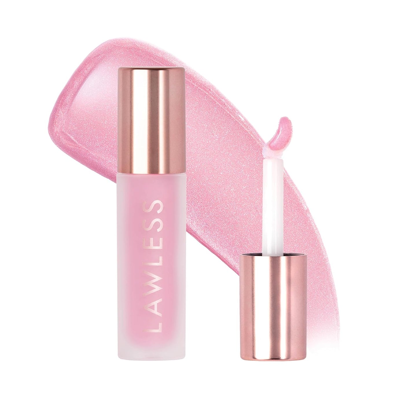 Lawless Forget the Filler Lip Plumping Line Smoothing Gloss - Strawberry Shortcake - Premium Volumizing Lip Gloss with Natural Ingredients Designed to Plump, Firm, and Hydrate Lips 0.11 oz