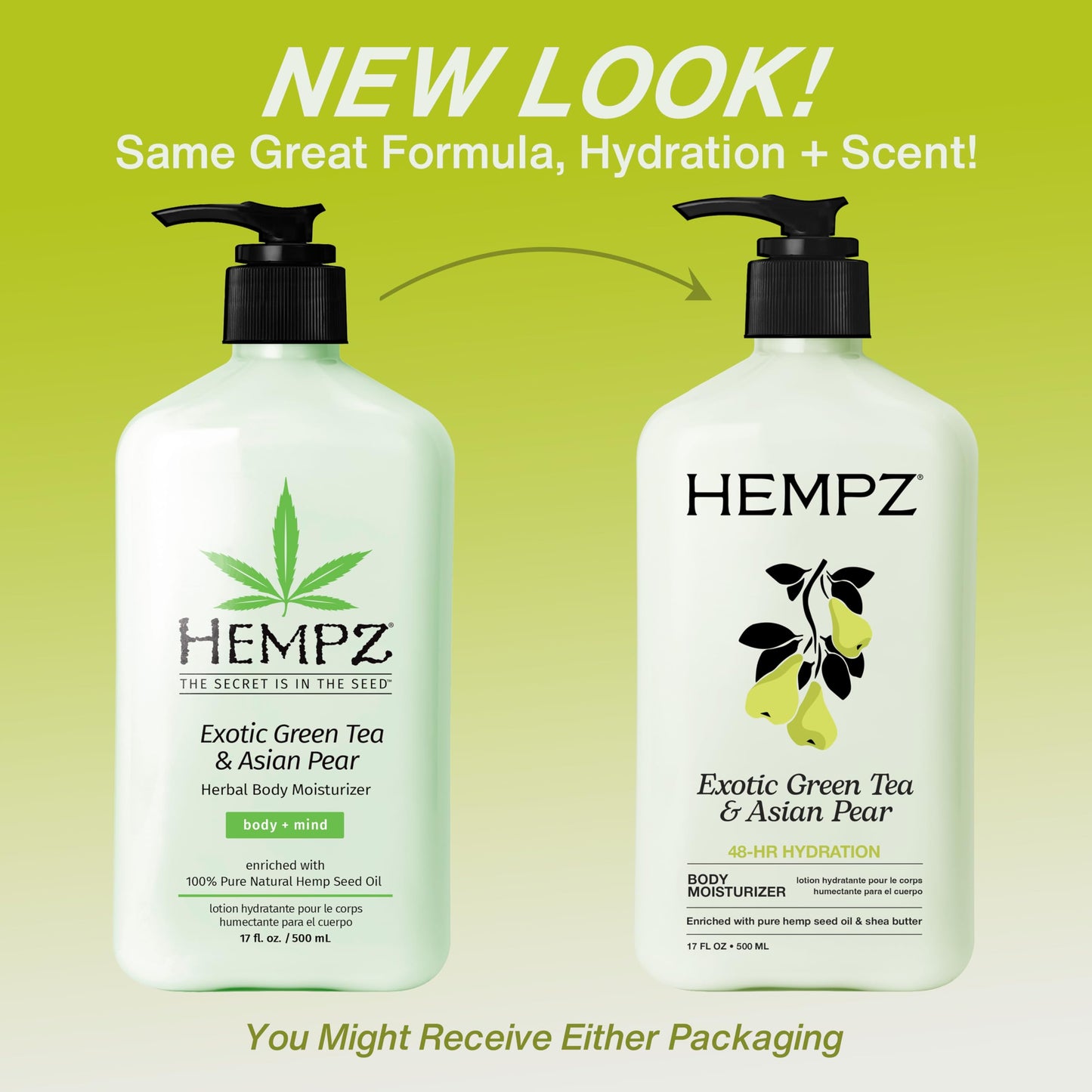 Hempz Exotic Green Tea & Asian Pear Moisturizing Body Lotion - 17 Fl Oz