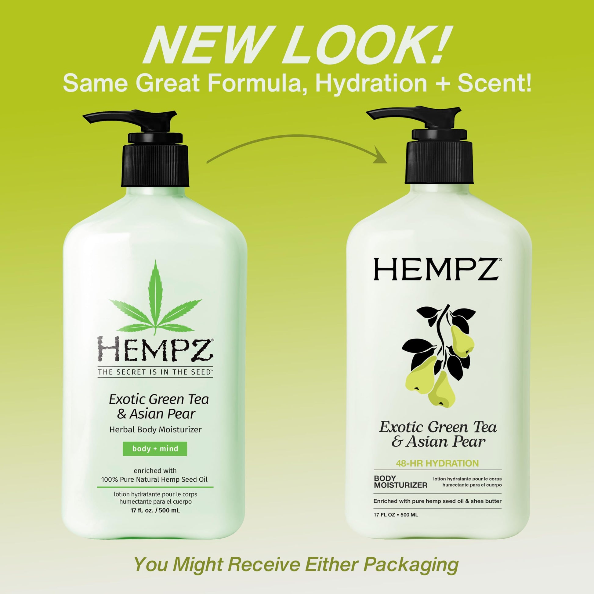 Hempz Exotic Green Tea & Asian Pear Moisturizing Body Lotion - 17 Fl Oz