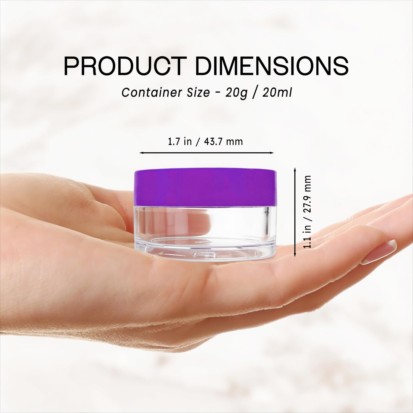 Beauticom 12 Pieces USA 20G/20ML Round Clear Jars with MultiColor Lids for Cosmetics, Medication