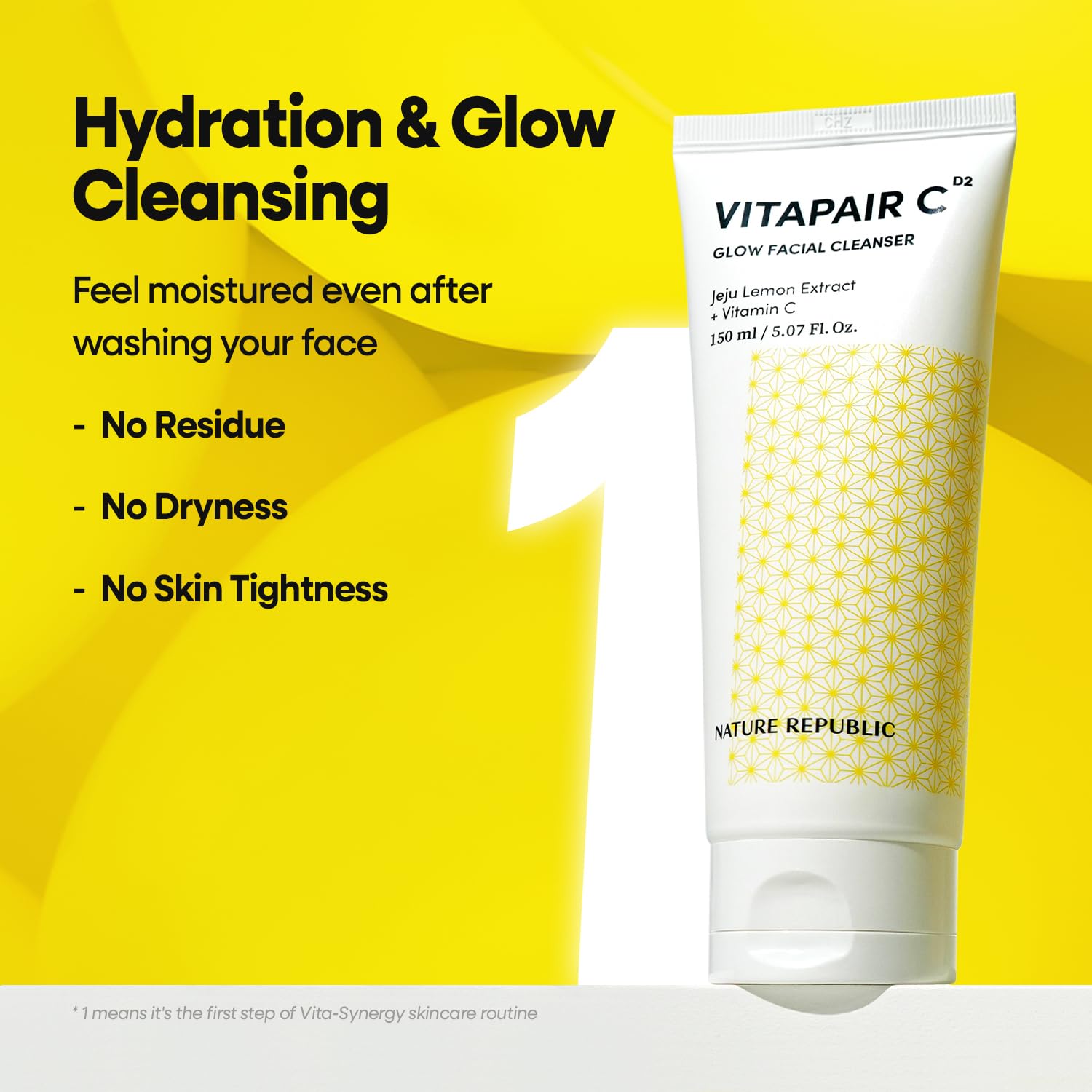 Nature Republic Vitapair C Glow Facial Cleanser | Mild Vitamin Face Wash, Hydrating, Refreshes