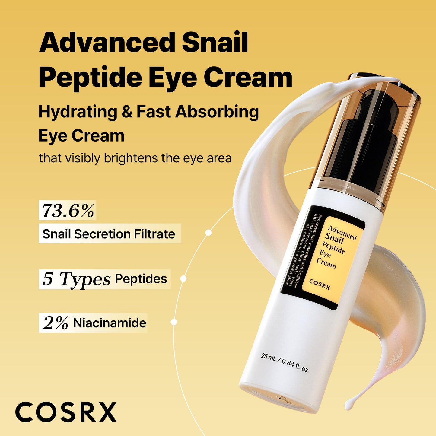 COSRX Snail Mucin Peptide Under Eye Cream for Anti-aging, 0.84 oz