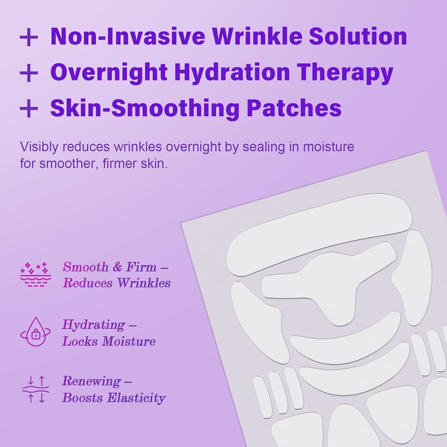 Facial Wrinkle Patches, Anti Wrinkle Patches for Forehead, Face, Frown Lines, Smile Lines, Overnight Wrinkle Pads to Reduce Fine Lines, Reusable Anti-Aging Face Patches, 160 pcs