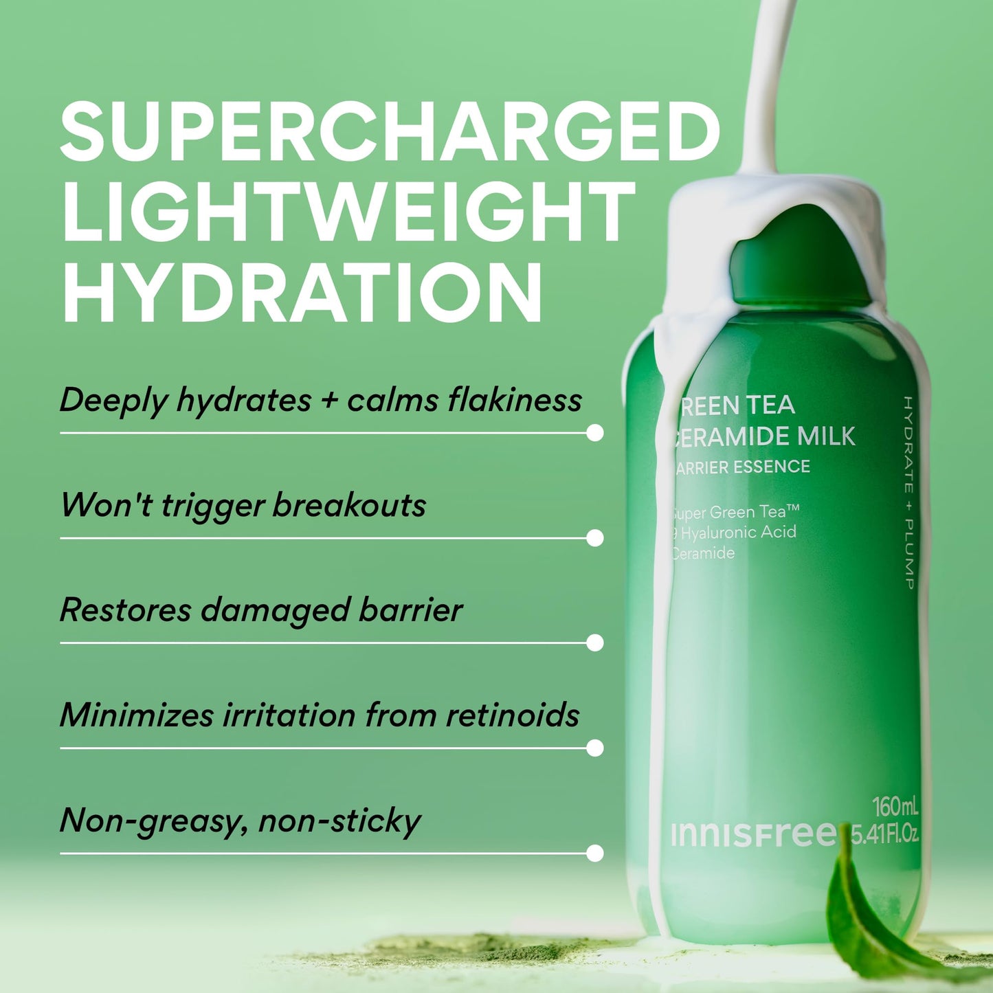 innisfree Green Tea Ceramide Milk Mini | Hydrating and Lightweight Korean Milky Toner for Barrier