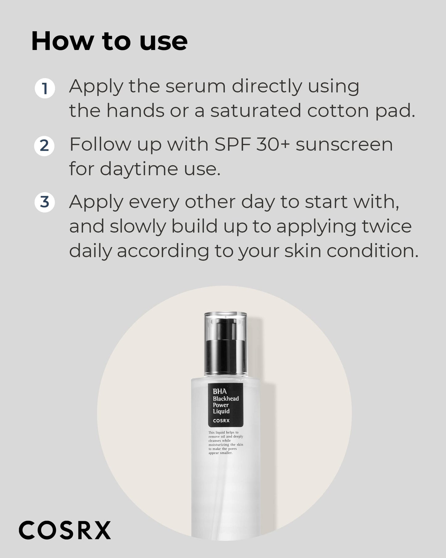 COSRX Niacinamide 2% + BHA 4% Blackhead Exfoliant Korean Toner, 3.38fl.oz
