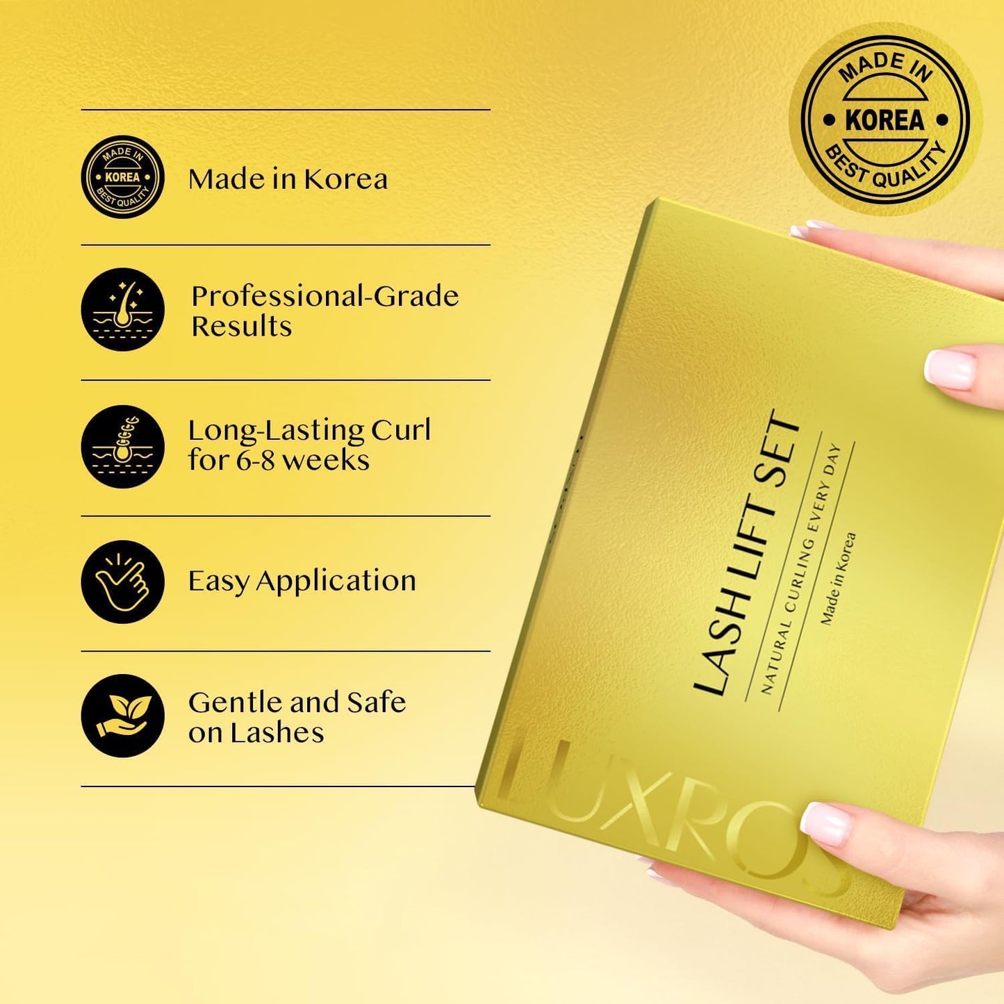 Lash Lift Kit for Eyelash Perm: Advanced Korean Thio-Free Keratin Formula for Long-Lasting Curl – Gentle Lash Lifting Set for Home or Professional Use – Also Great for Brow Lamination