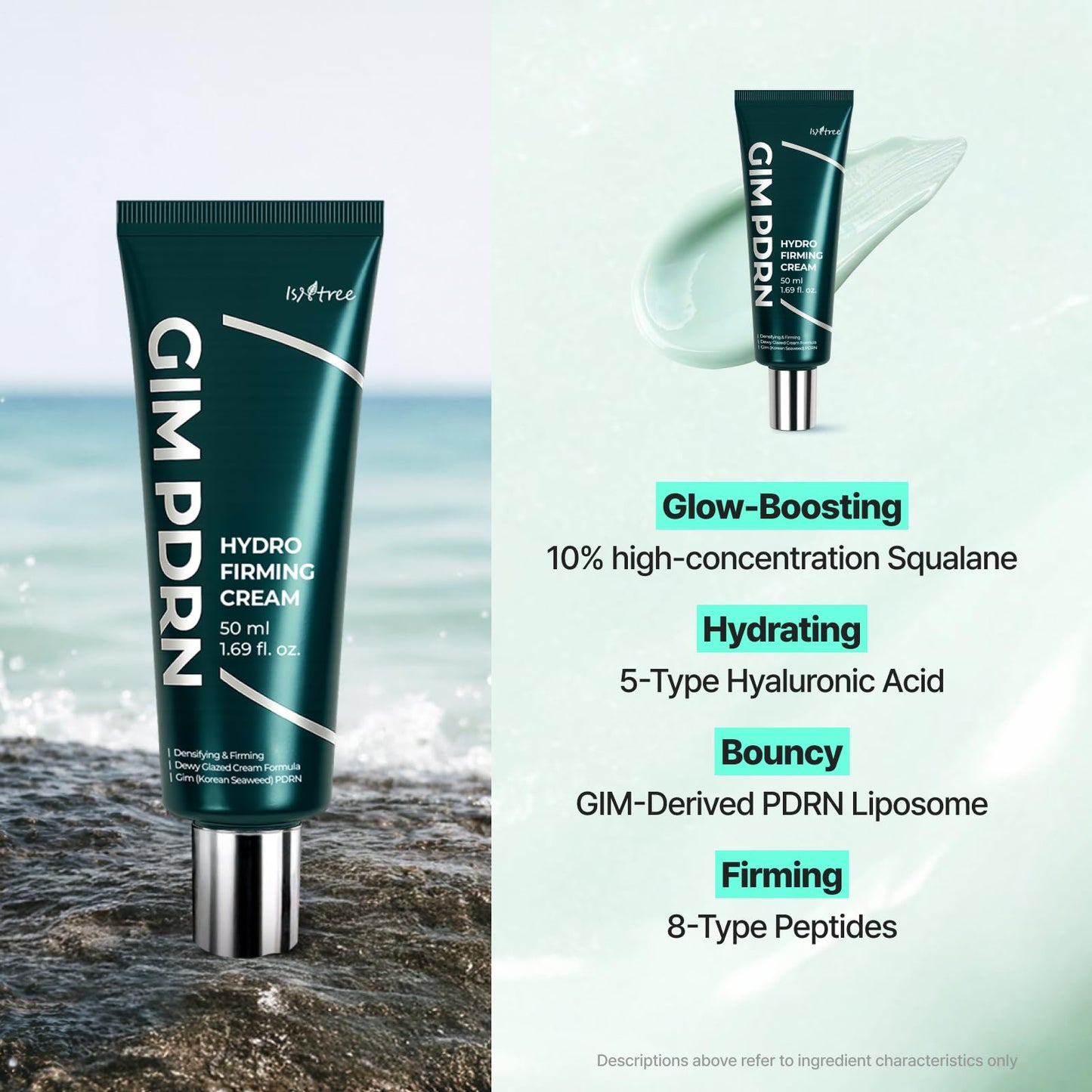 IsNtree GIM PDRN Hydro Firming Cream | Korean Moisturizer with Seaweed-Derived PDRN + 10% Squalane