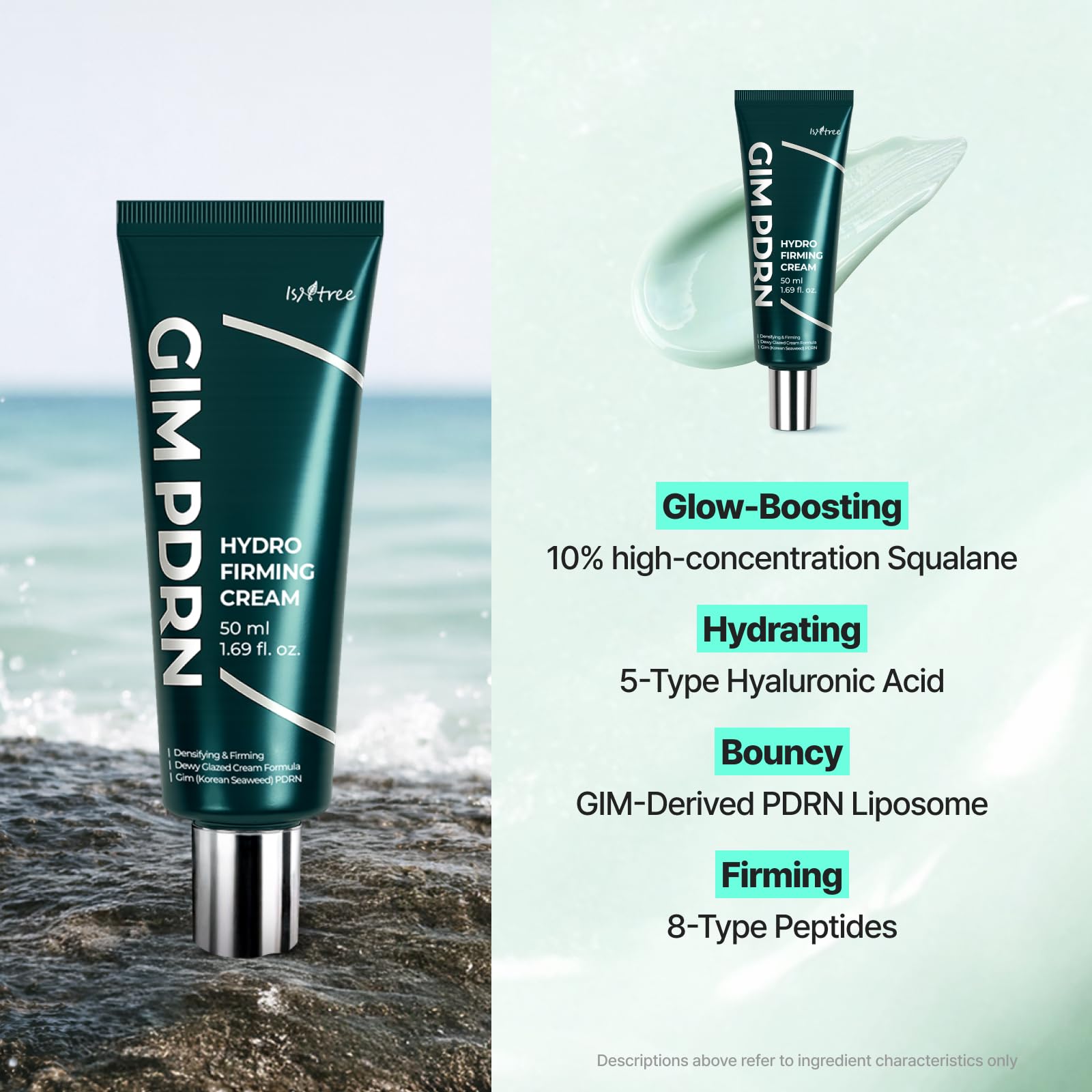 IsNtree GIM PDRN Hydro Firming Cream | Korean Moisturizer with Seaweed-Derived PDRN + 10% Squalane