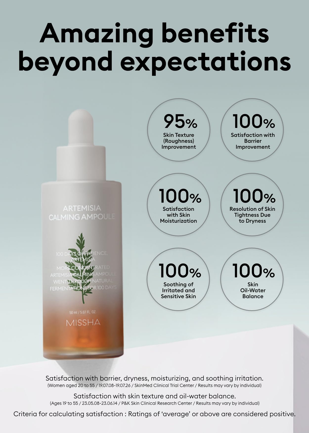 MISSHA Artemisia Calming Ampoule Face Serum Mugwort 1.69 oz