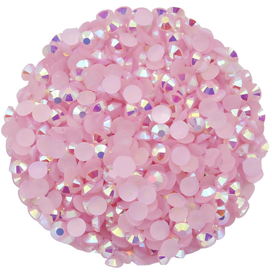 2250 Pcs SS16 4mm AB Flatback Rhinestones for Nails Art Crafts Glitter Round Shine Gems Crystals DIY Clothes Shoes （Light Pink AB）