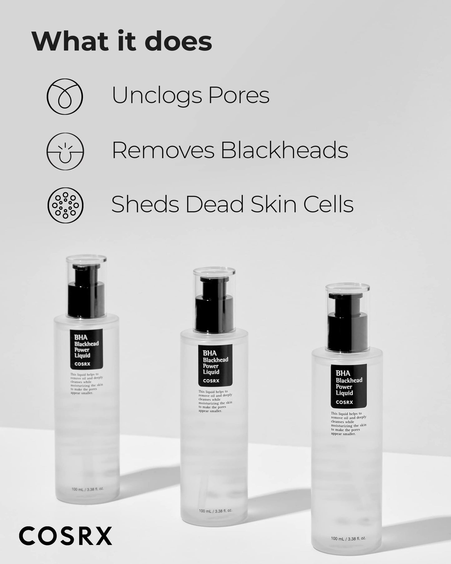 COSRX Niacinamide 2% + BHA 4% Blackhead Exfoliant Korean Toner, 3.38fl.oz