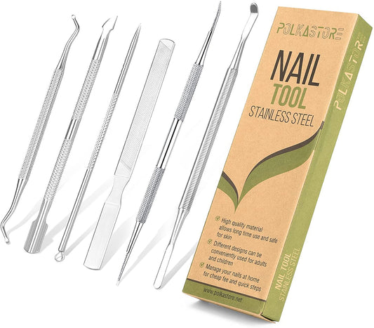 6-Pack Ingrown Toenail File and Lifters, Professional Surgical Stainless Steel Ingrown Toenail