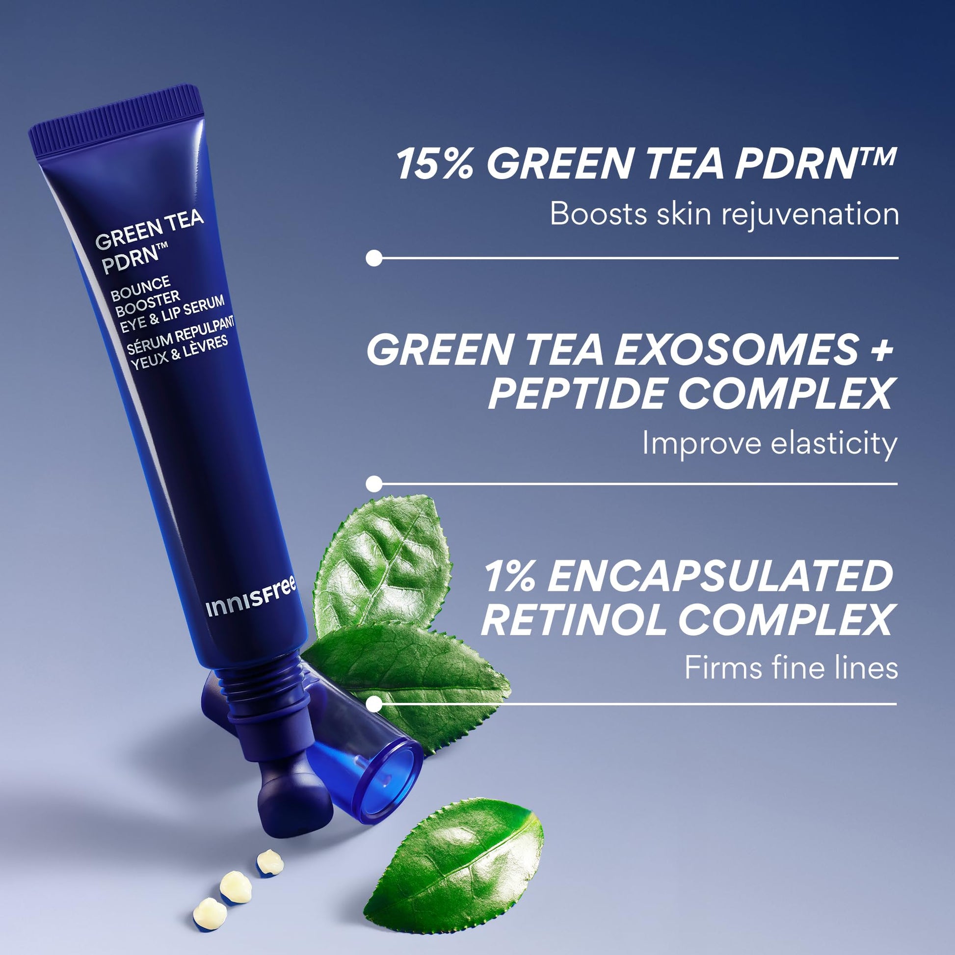 innisfree Green Tea PDRN Bounce Booster Eye & Lip Serum | Korean Eye Serum for Fine Lines and