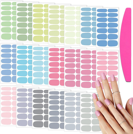 SILPECWEE Nail Polish Strips (20 Sheets, Light Color), Spring Nail Polish Stickers Full Nail Wraps