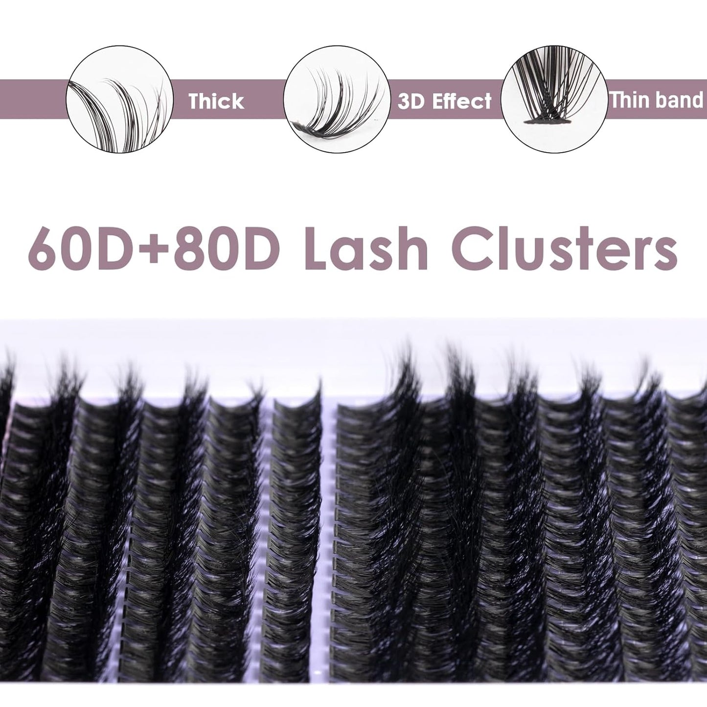 Lash Clusters Lash Extensions 280 Pcs Individual Lashes DIY Eyelash Extensions 10-16mm Length Mix Cluster Lashes Soft Natural for Makeup at Home - 60D+80D