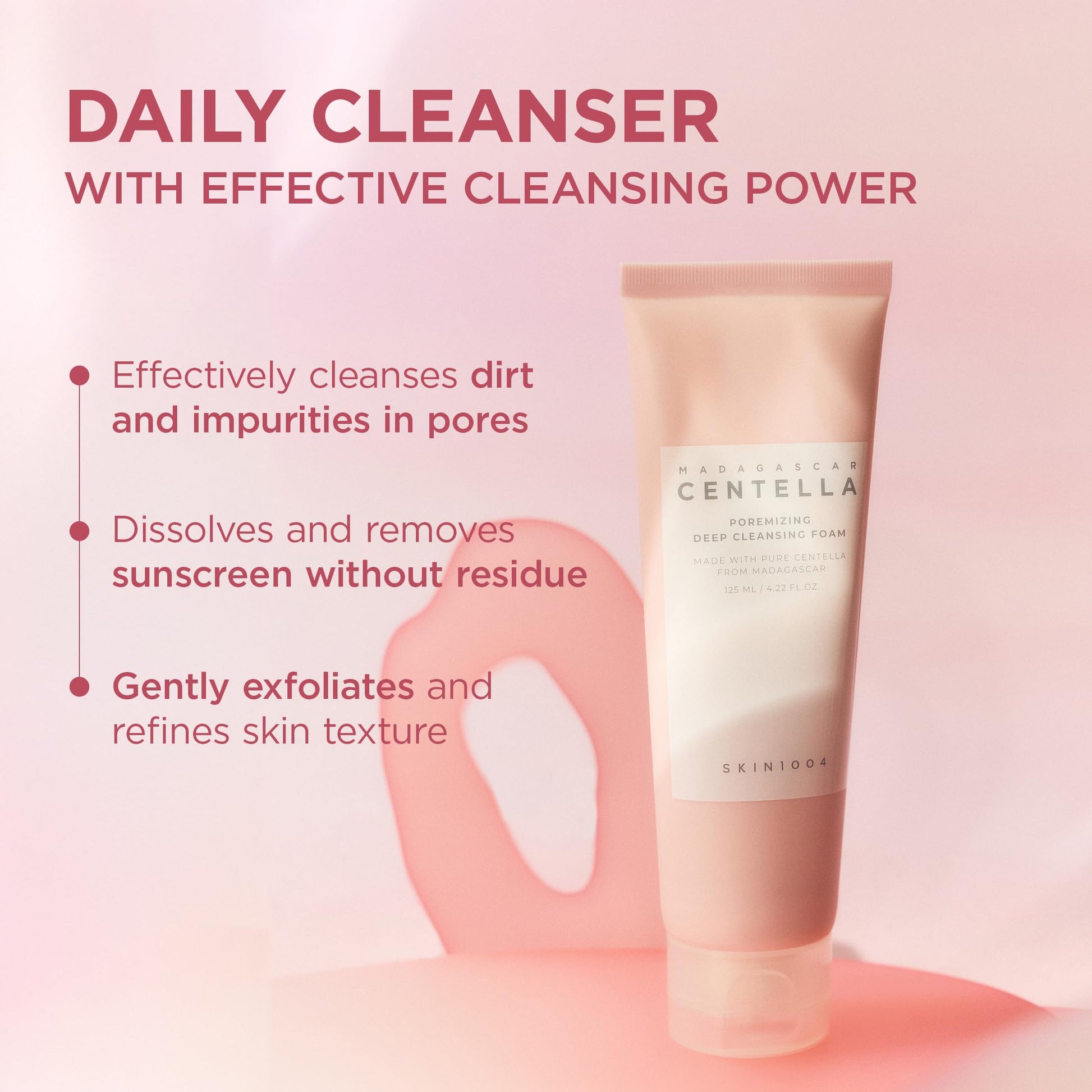 SKIN1004 Poremizing Deep Cleansing Foam, 4.23 fl.oz, 125ml, Makeup Remover, Korean Face Cleanser