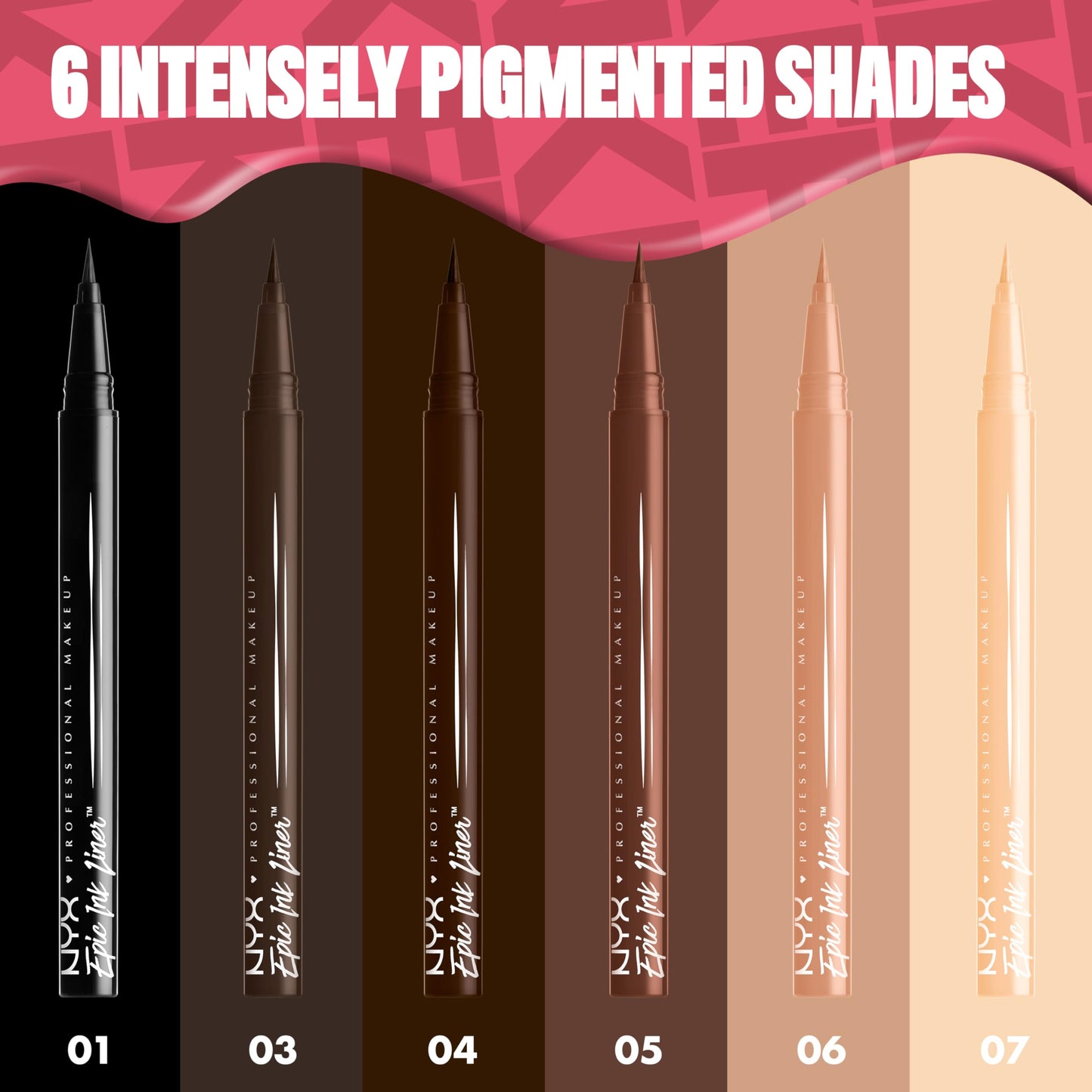 NYX PROFESSIONAL MAKEUP Epic Ink Liner, Waterproof Liquid Eyeliner - Brown, Vegan Formula