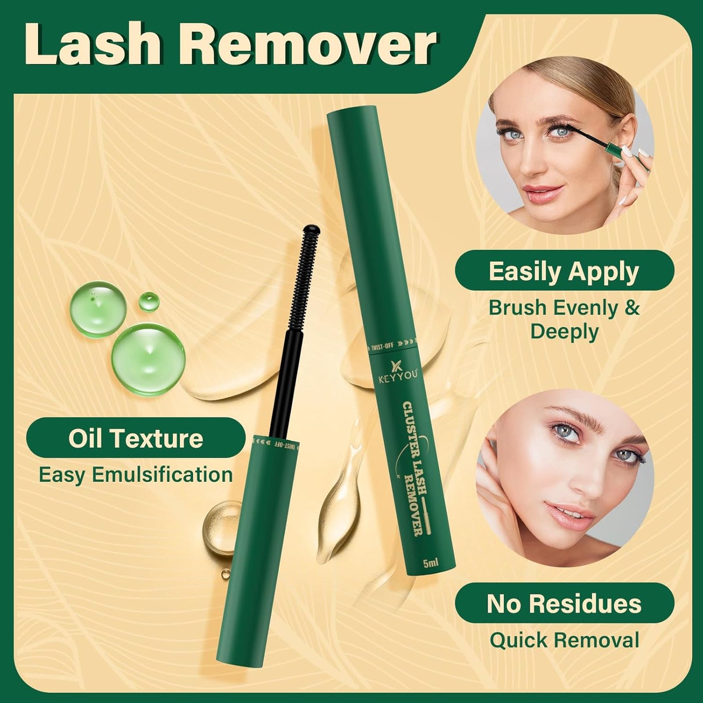 KEYYOU Lash Clusters Kit 182pcs Thick Volume Lash clusters 200D D Curl Wispy Easy to Apply with Lash Bond and Seal Lash Applicator Lash Remover Lash Extension Kit at Home(RMkit-200D-D-10-18mix)