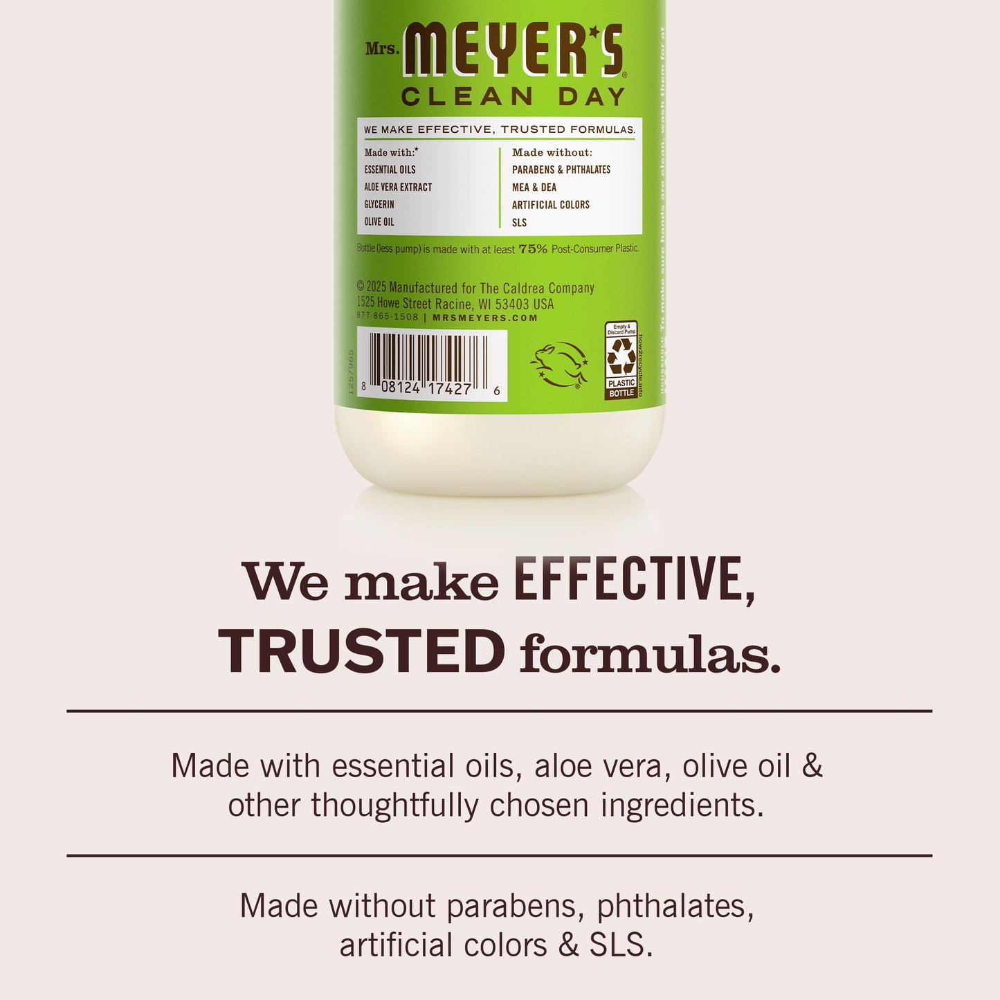 MRS. MEYER'S CLEAN DAY Hand Soap, Made with Essential Oils, Apple, 12.5 fl. oz - Pack of 3