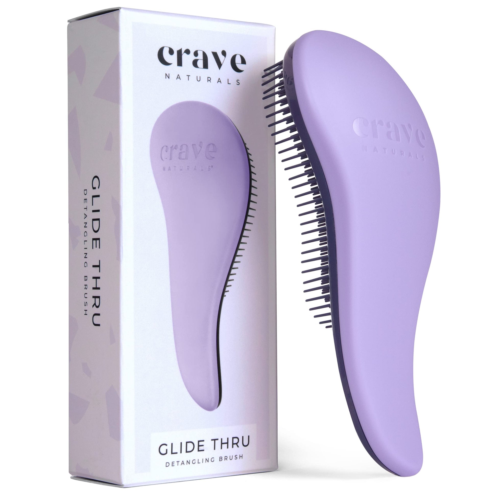 Crave Naturals Glide Thru Hair Brush - Detangler Brush for Curly, Straight, Wet or Dry Hair