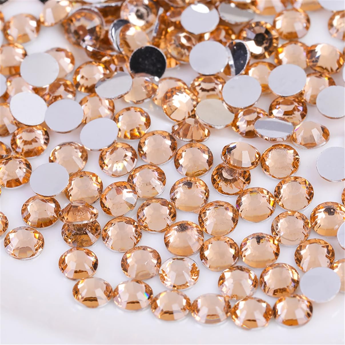 3000 Pieces SS12 3mm Flatback Rhinestones Clear Glass Round Gems Crystals for Nail Art DIY Crafts Clothes Shoes Bags （Champagne）
