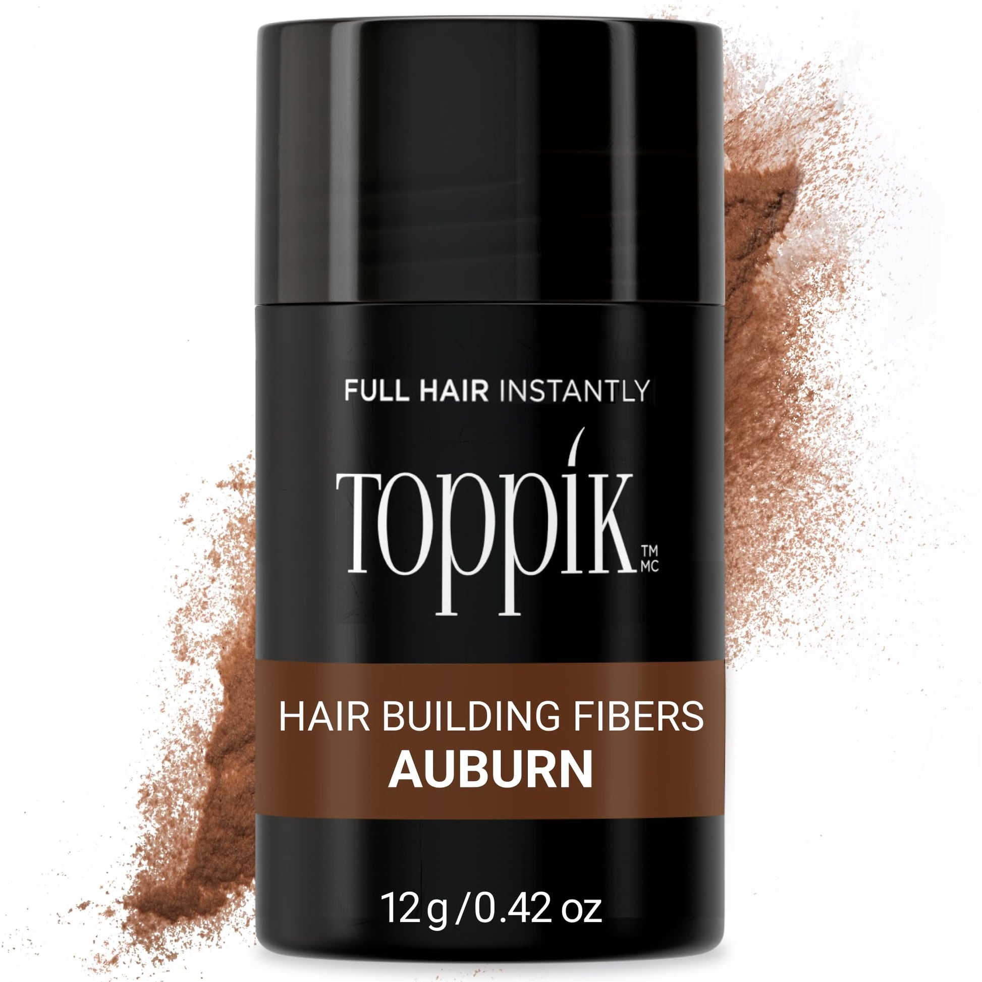 Toppik Hair Building Fibers, Auburn, 0.11 Ounce Fill In Fine or Thinning Hair, Instantly Thicker