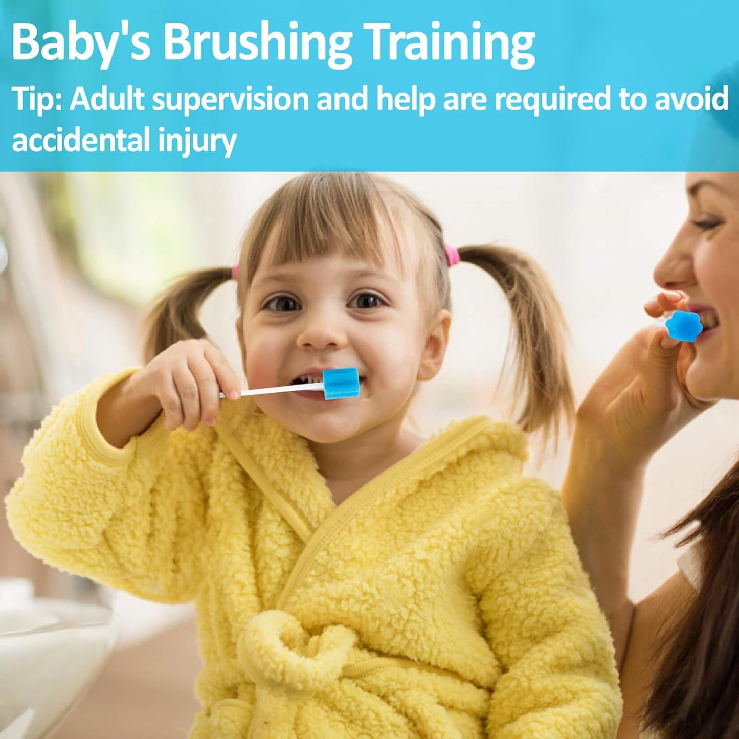 50 Oral Cleaner Swabs Disposable Sponge - Toothettes Mouth Swabs Swabsticks for Elderly Dry Mouth Waterless Toothbrushes on the go Mini Pet Children Sterile Thrush Mouth Treatment