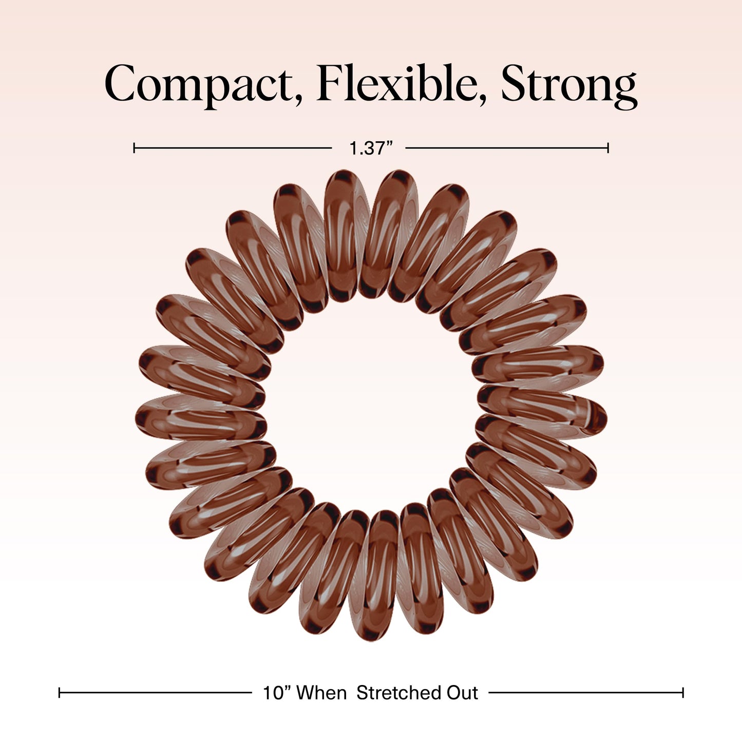 Kitsch Spiral Hair Ties for Women | Ponytail Holders - Brunette, 8 Pcs
