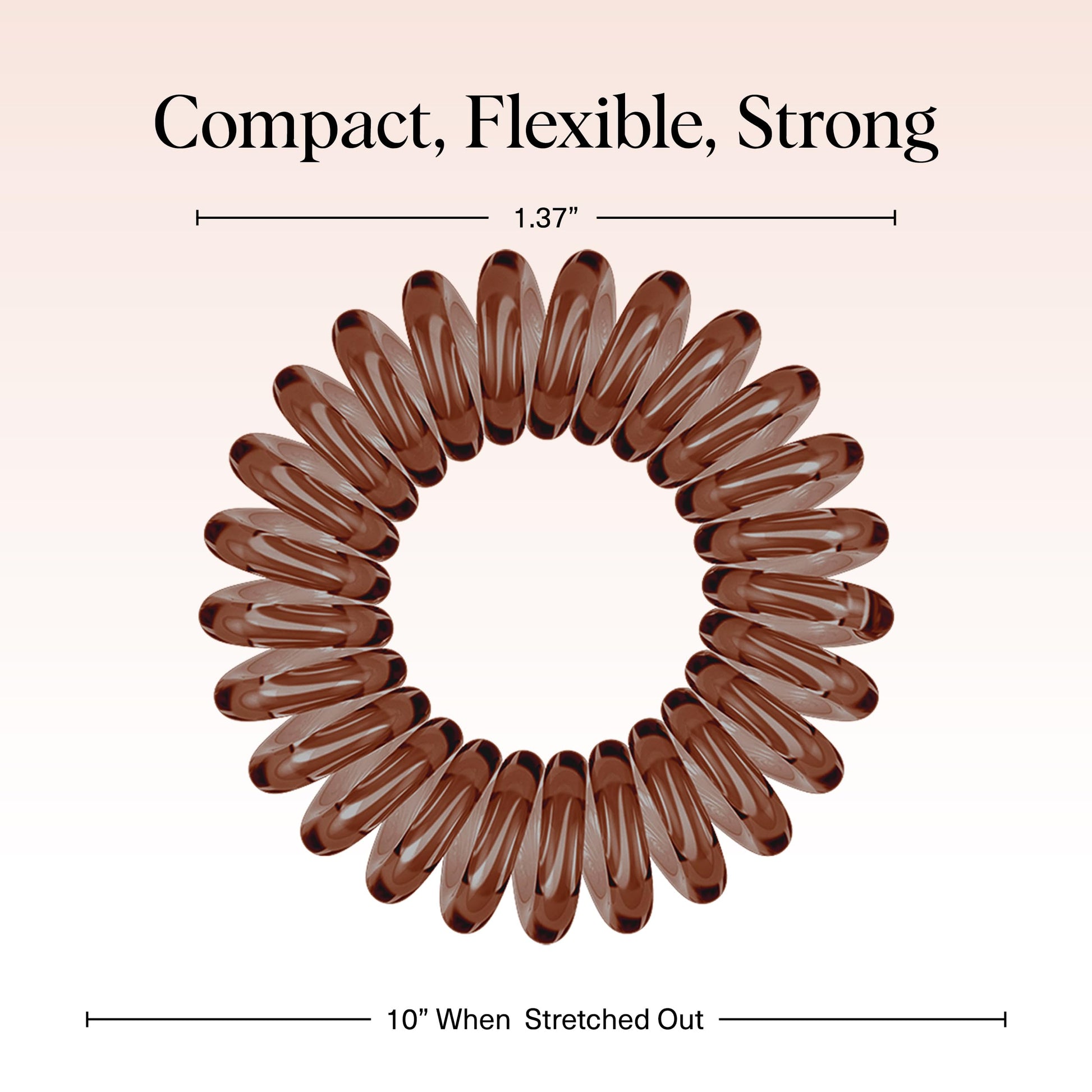 Kitsch Spiral Hair Ties for Women | Ponytail Holders - Brunette, 8 Pcs