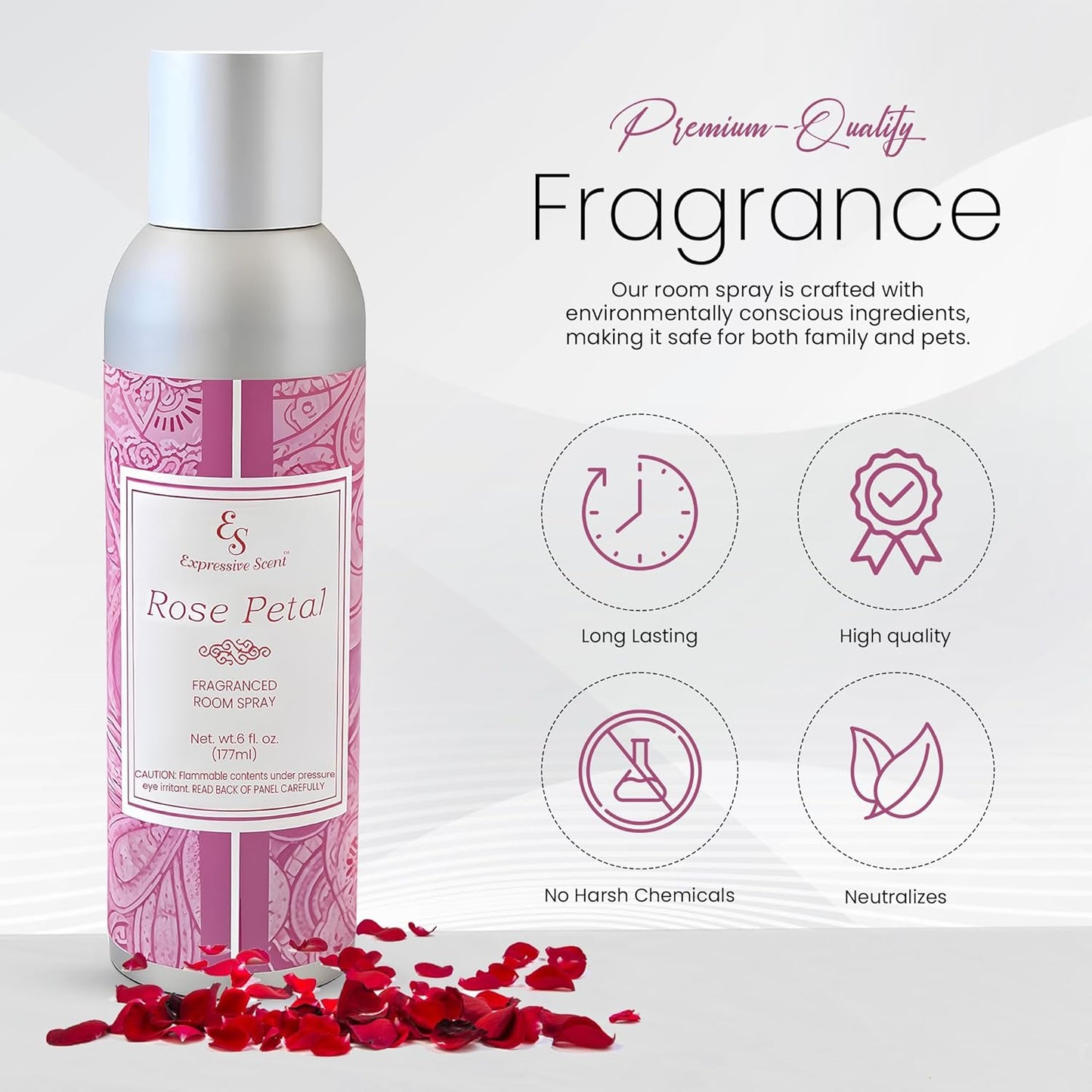 Room Freshener spray - Premium Rose Air Fresheners for Home – Long lasting home fragrance Spray for Bathroom, Office & Small Spaces 6 FL Oz