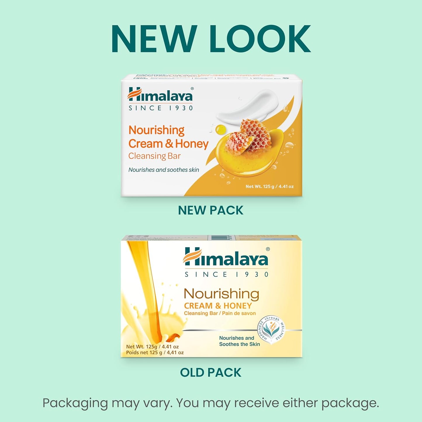 Himalaya Nourishing Cream & Honey Cleansing Bar, Face and Body Soap for Soft Skin, 4.41 oz, 12 Pack