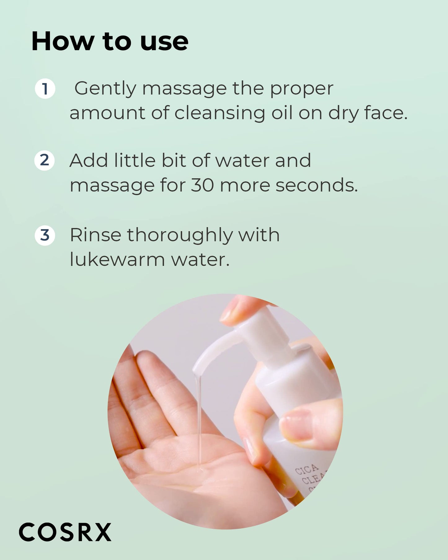 COSRX Pure Fit CICA Cleansing Oil for Sensitive Skin, 6.76 fl. oz