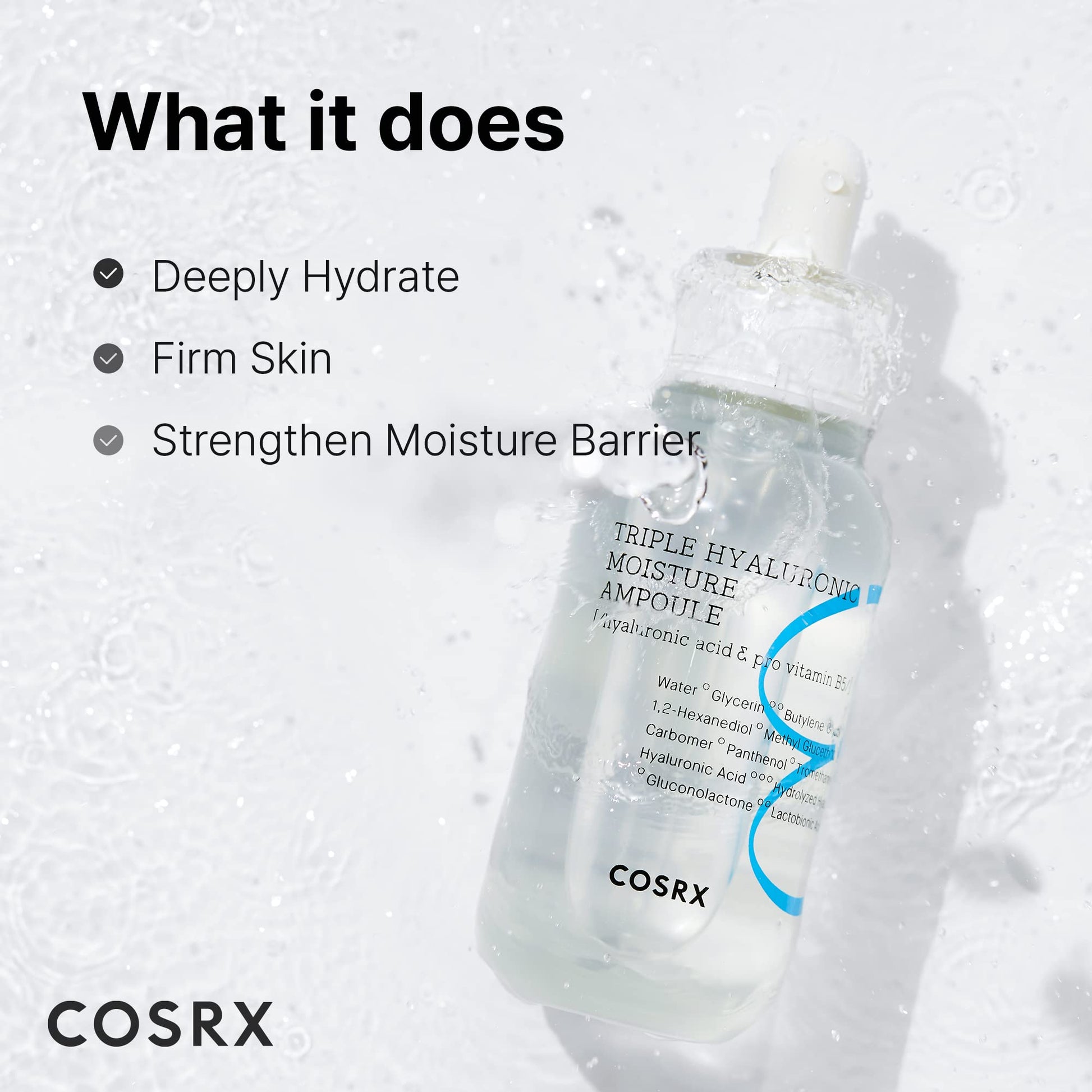 COSRX 3X Hyaluronic Acid Moisture Ampoule For Dry Skin, 1.35 fl.oz