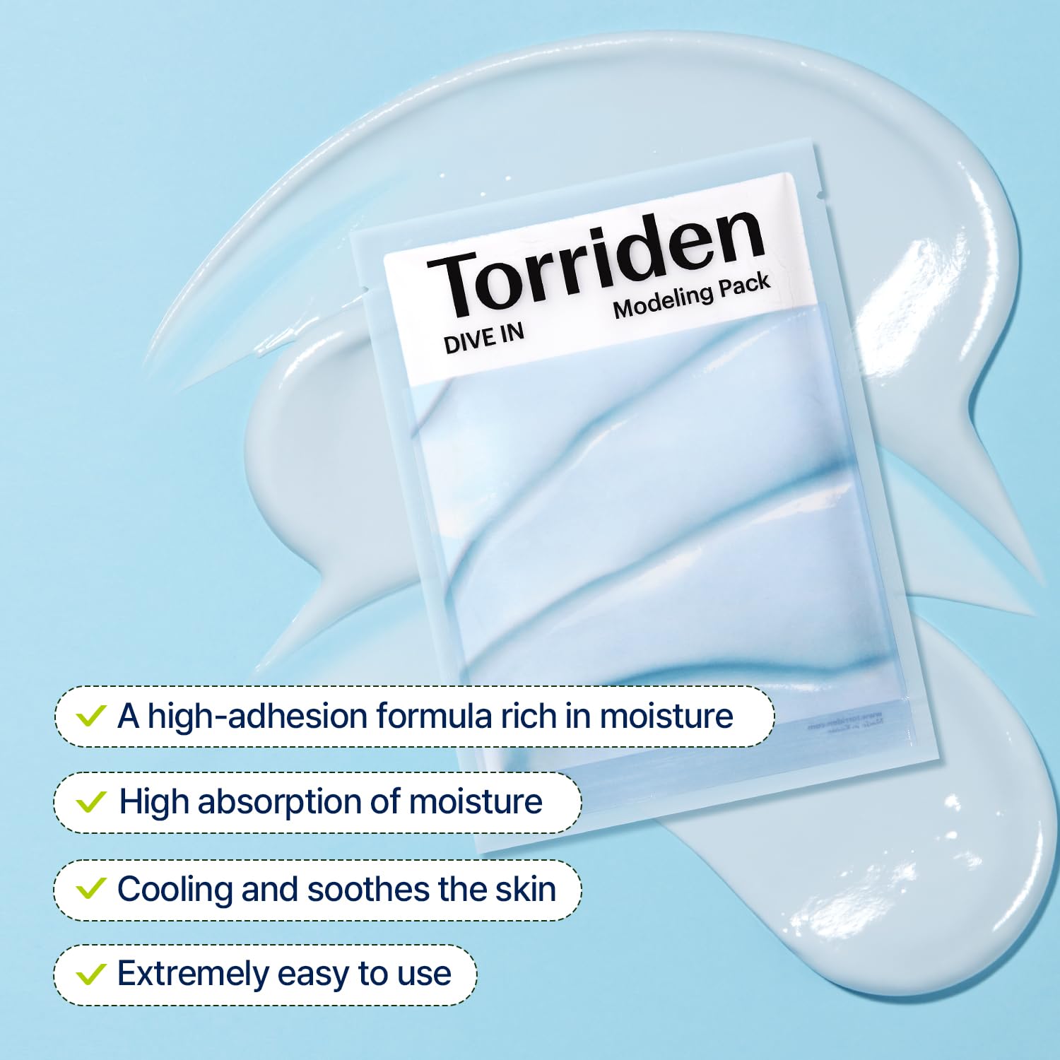 Torriden DIVE IN Modeling Mask (pack of 5) | Intensive Hydration and Cooling | 5D Hyaluronic Acid