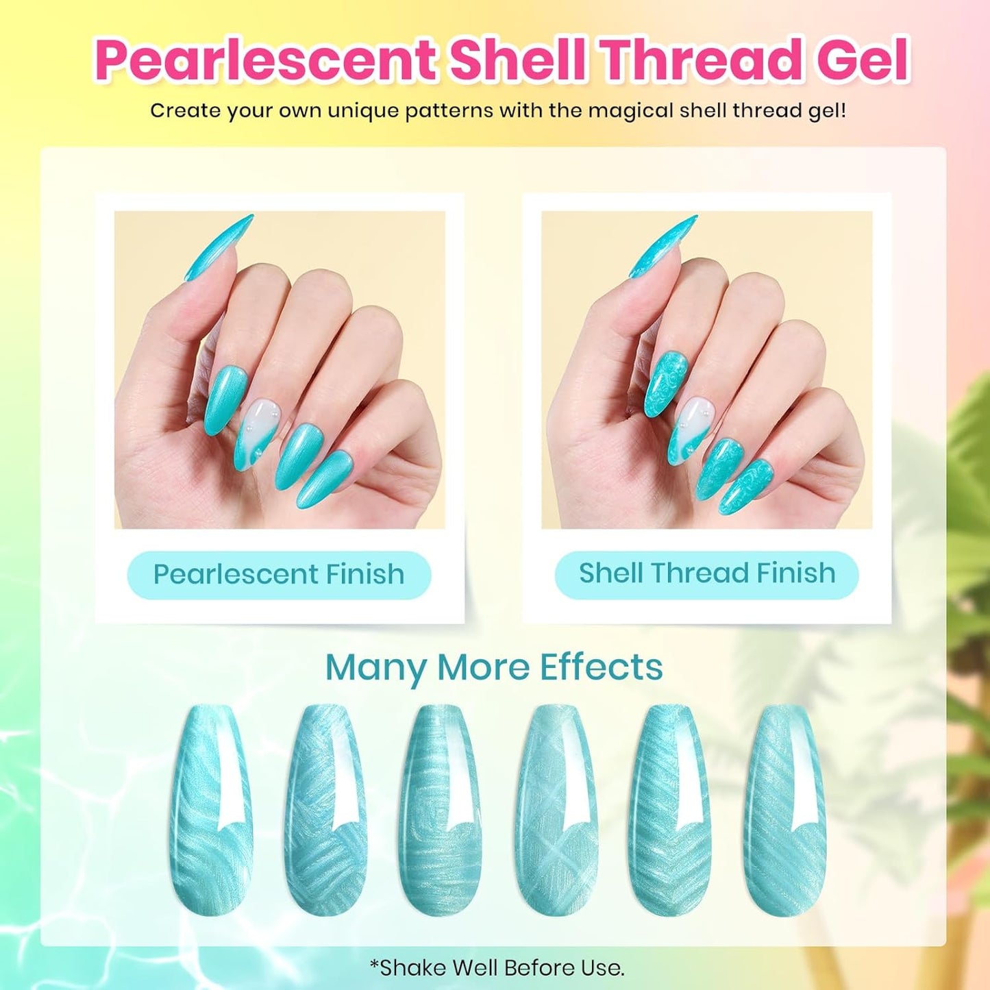 Beetles Gel Nail Polish Set - 20 Colors Gel Polish Pink Blue Green Yellow Pearl Color Gel with Base Glossy & Matte Top Coat Uv DIY Salon Manicure Kit Beach Bash Halloween Nails Gift for Women