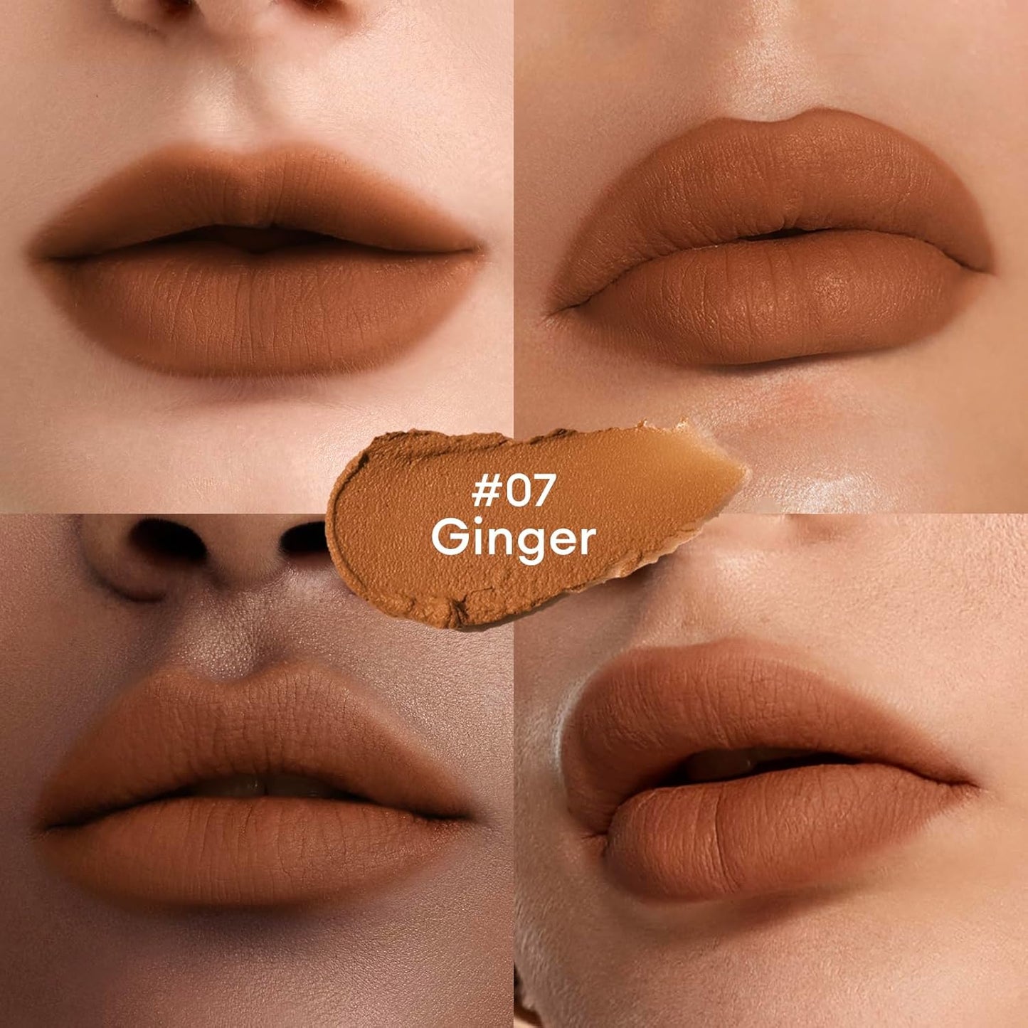 ITY Velvet Matte Finish Lip Stain-Mousse Textured Lip Clay, Orange Shade, Conceals Lip Lines, Rich Pigment Lip Tint Lipsticks, 0.14 oz (4g) in Ginger